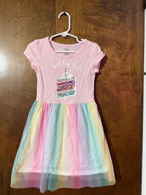 Carter's Pink Rainbow Tulle Birthday Dress